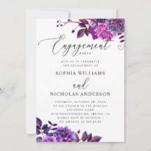 Elegant waterverf paarse partij voor floreel engag