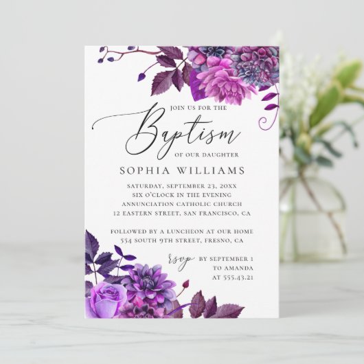 Elegant waterverf paarse tuinschildpad kaart (Staand voorkant)