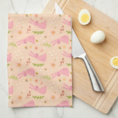 Elegant Waterverf paaspatroon | Keukenhanddoek (Quarter Fold)