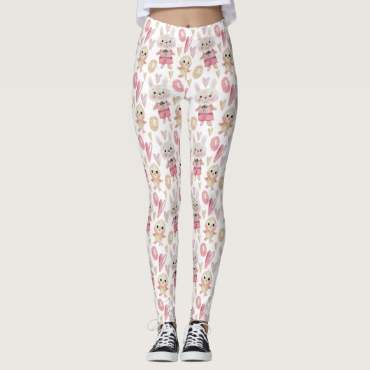 Elegant Waterverf paaspatroon | Leggings (Voorkant)