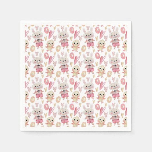 Elegant Waterverf Paaspatroon | Papieren Servetten (Voorkant)