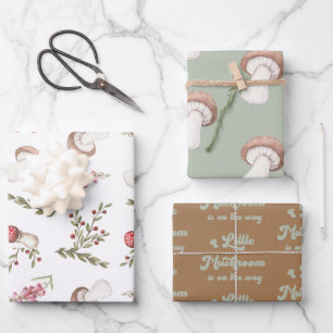 Elegant Waterverf paddenstoel Baby shower Inpakpapier Vel