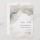 Elegant Waterverf Painterly Abstract Wedding Kaart (Voorkant)