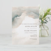Elegant Waterverf Painterly Abstract Wedding Kaart (Staand voorkant)