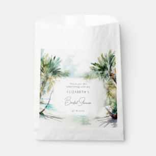 Elegant Waterverf Palm Tree Beach Vrijgezellenfees Bedankzakje