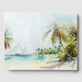 Elegant Waterverf Palm Tree Beach Vrijgezellenfees Gastenboek (Achterkant)