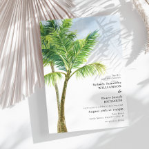 Elegant Waterverf Palm Tree Beach Weddenschap