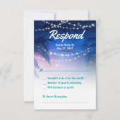 Elegant Waterverf Palm Tree Beach Weddenschap RSVP Kaartje (Voorkant)