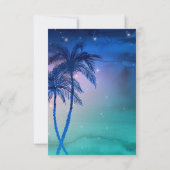 Elegant Waterverf Palm Tree Beach Weddenschap RSVP Kaartje (Achterkant)