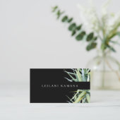 Elegant Waterverf Palms Dark Visitekaartje (Staand voorkant)
