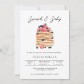 Elegant Waterverf Pancakes Brunch en Baby shower Kaart (Voorkant)