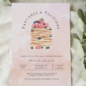 Elegant Waterverf Pancakes Brunch en Baby shower Kaart