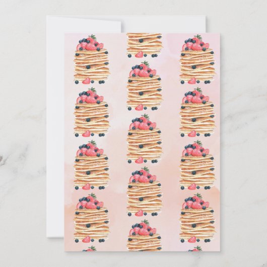 Elegant Waterverf Pancakes Brunch en Baby shower Kaart (Achterkant)