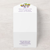 Elegant Waterverf Pansies Floral Wedding All In One Uitnodiging (Buitenkant)