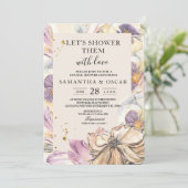 Elegant Waterverf Pansy & Purple Flowers Kaart (Staand voorkant)