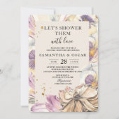 Elegant Waterverf Pansy & Purple Flowers Kaart (Voorkant)