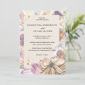 Elegant Waterverf Pansy & Purple Flowers Kaart (Staand voorkant)