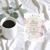 Elegant Waterverf Pansy & Purple Flowers Lijst Kaart