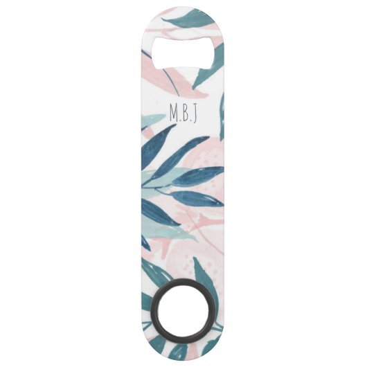 Elegant Waterverf pasta laat monogram Speed Flessenopener (Voorkant)