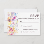 Elegant Waterverf Pastel Floral | RSVP Kaart (Voorkant)