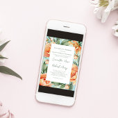 Elegant Waterverf Peach Floral Wedding Kaart