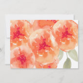 Elegant Waterverf Peach Peonies Floral Wedding Kaart (Achterkant)
