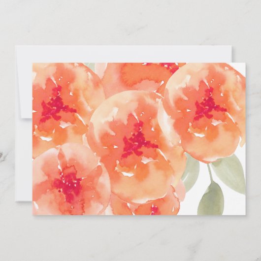 Elegant Waterverf Peach Peonies Floral Wedding Kaart (Achterkant)