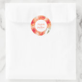Elegant Waterverf Peach Peonies Floral Wedding Ronde Sticker (Tas)