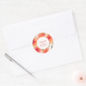 Elegant Waterverf Peach Peonies Floral Wedding Ronde Sticker (Envelop)