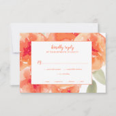 Elegant Waterverf Peach Peonies Floral Wedding RSVP Kaartje (Voorkant)