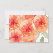 Elegant Waterverf Peach Peonies Floral Wedding RSVP Kaartje (Achterkant)