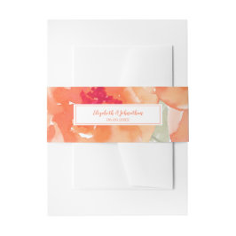 Elegant Waterverf Peach Peonies Floral Wedding Uitnodigingen Wikkel