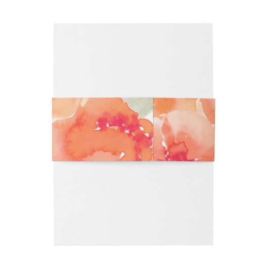 Elegant Waterverf Peach Peonies Floral Wedding Uitnodigingen Wikkel (Achterkant Voorbeeld)