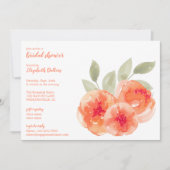 Elegant Waterverf Peach Peonies Vrijgezellenfeest Kaart