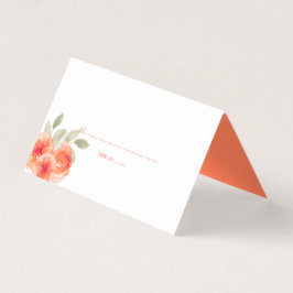 Elegant Waterverf Peach Peony Wedding Table Cards Visitekaartje