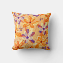 Elegant Waterverf Peach Plum Pastel Floral Kussen