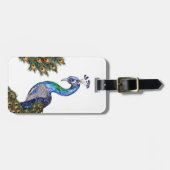 Elegant Waterverf Peacock Bagagelabel (Voorkant horizontaal)