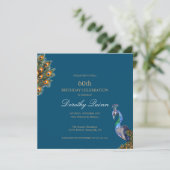 Elegant Waterverf Peacock Birthday Kaart (Staand voorkant)