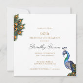 Elegant Waterverf Peacock Birthday Kaart (Voorkant)