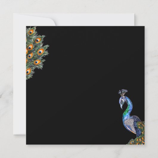 Elegant Waterverf Peacock Birthday Kaart (Achterkant)