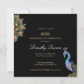 Elegant Waterverf Peacock Birthday Kaart (Voorkant)