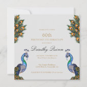 Elegant Waterverf Peacock Birthday Kaart (Voorkant)