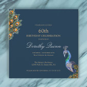 Elegant Waterverf Peacock Birthday Kaart