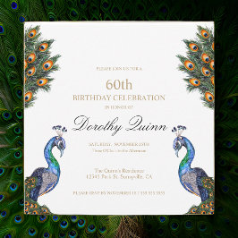 Elegant Waterverf Peacock Birthday Kaart