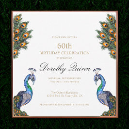 Elegant Waterverf Peacock Birthday Kaart