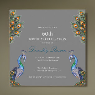 Elegant Waterverf Peacock Birthday Kaart