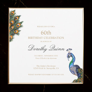 Elegant Waterverf Peacock Birthday Kaart