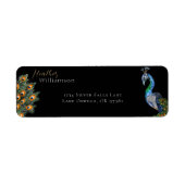 Elegant Waterverf Peacock Etiket (Voorkant)