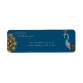 Elegant Waterverf Peacock Etiket (Voorkant)