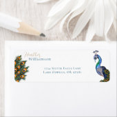 Elegant Waterverf Peacock Etiket (Insitu)